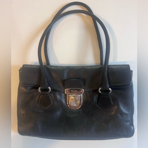 Prada Handbags - Prada Black Leather Satchel